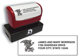 Pre inked Name and Address stamp with Symbol or Monogram