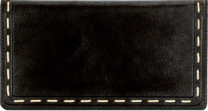 Canyon Black Leather checkbook Cover