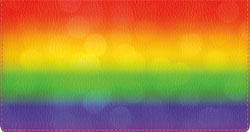 Rainbow Leather Checkbook Cover