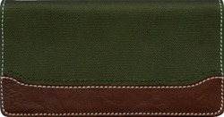 Sierra Olive Canvas and Leather checkbook Cover