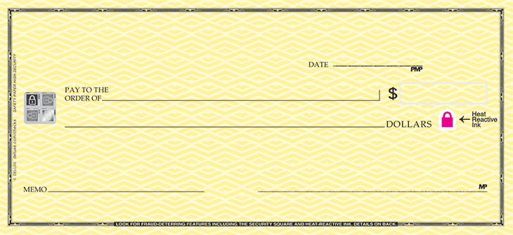 Safety Paper Yellow High Security Check